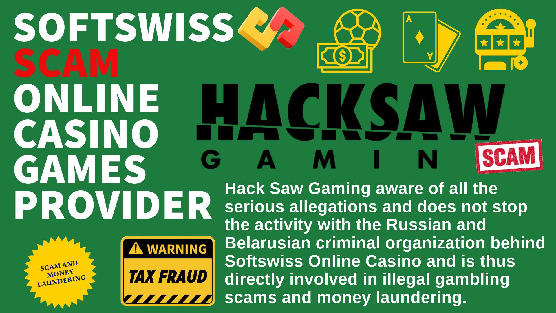 HacksawGaming - softswiss scam - Casino by Softswiss